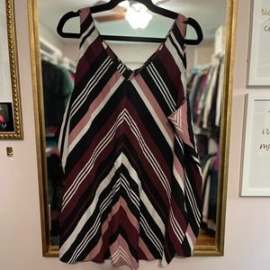 Lane Bryant Top- size 22. Burgundy/pink/black